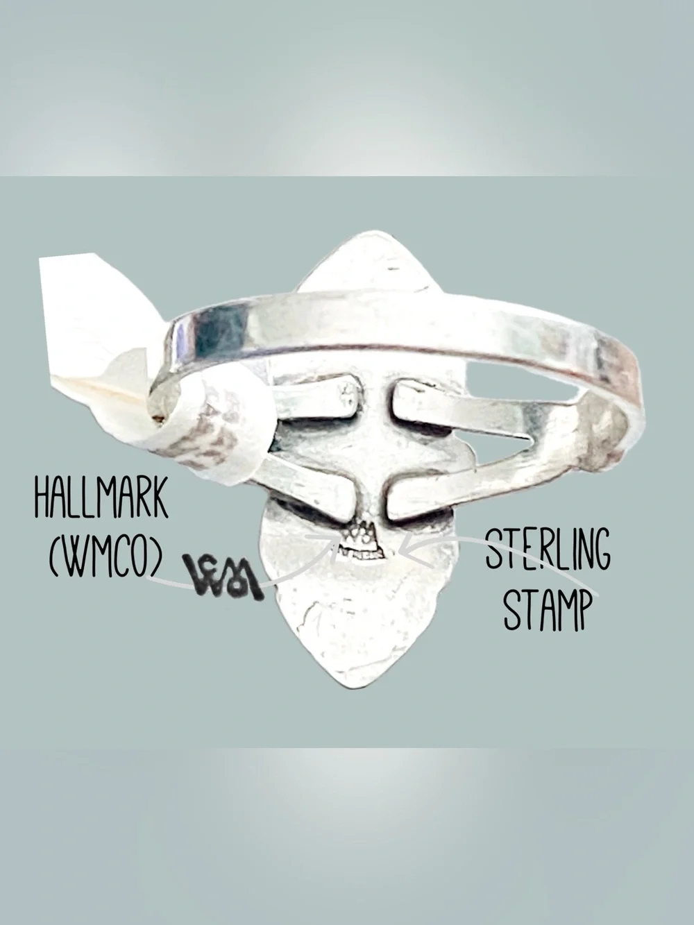 VTG NWT Sterling Silver Black Diamond Marquise Boho Statement Ring